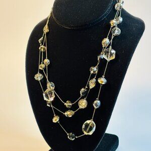 Y2K Vintage Jewelry Sparkly Rhinestone Necklace Long 2000s Retro Accessory